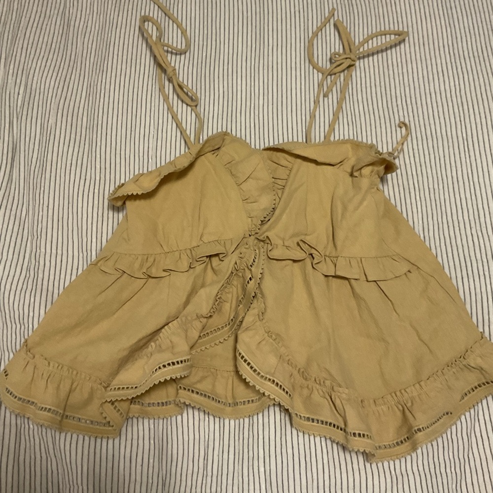 Yellow frilly cami
